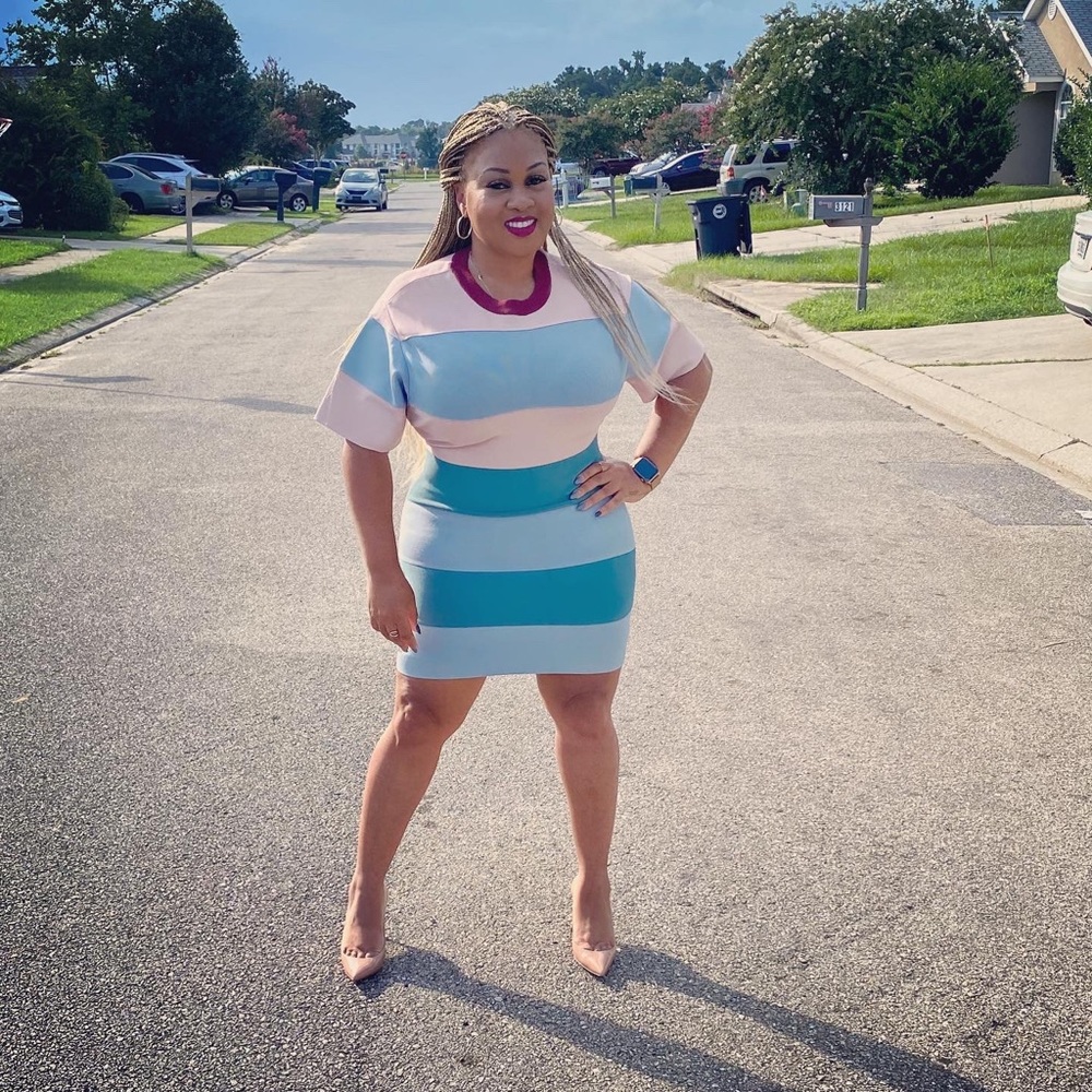 Tri Stripped Herve Ledger Mini Dress